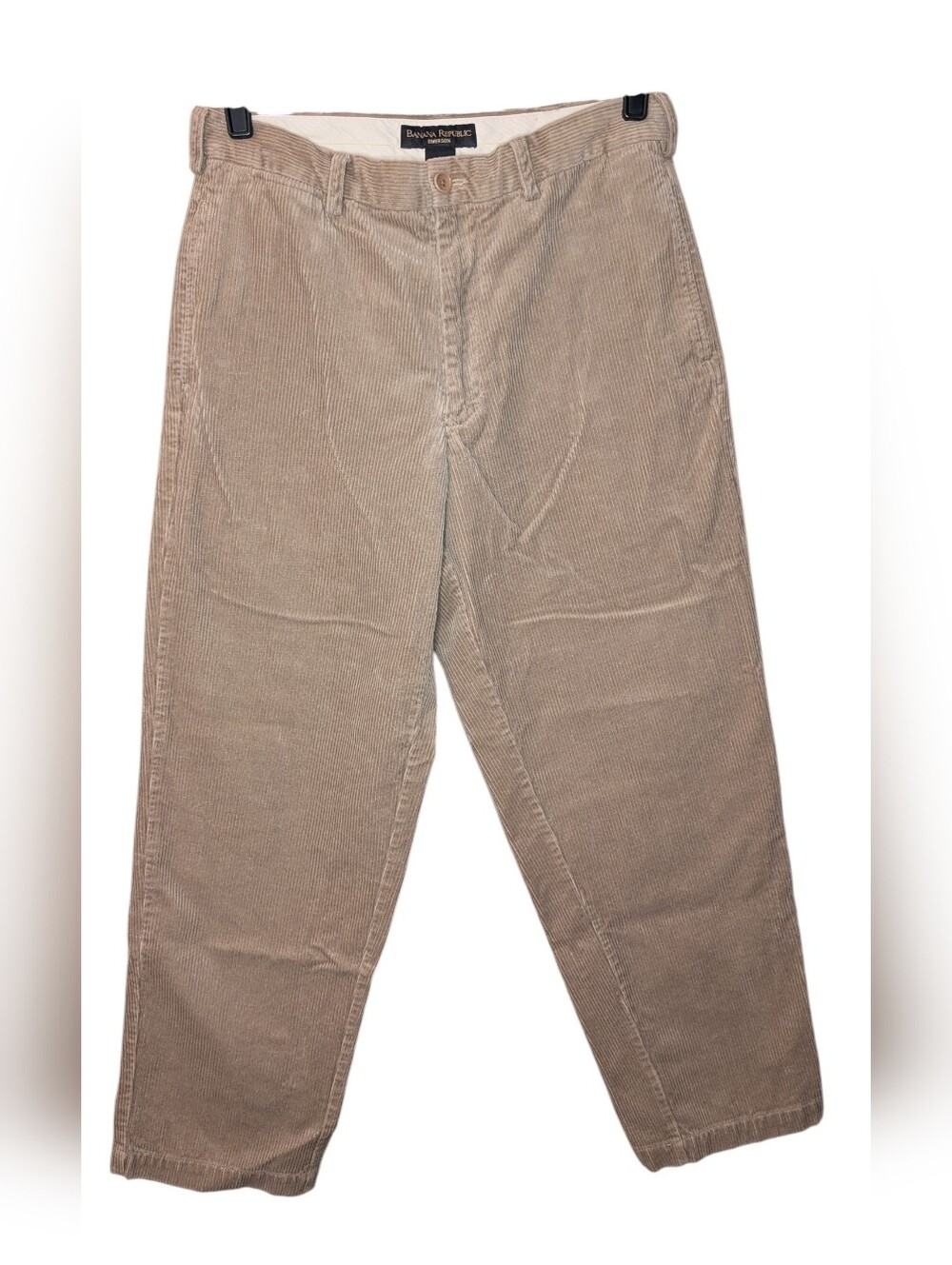 VTG Banana Republic Emerson Corduroy Pants Beige Pleated Straight Leg Men's 33R